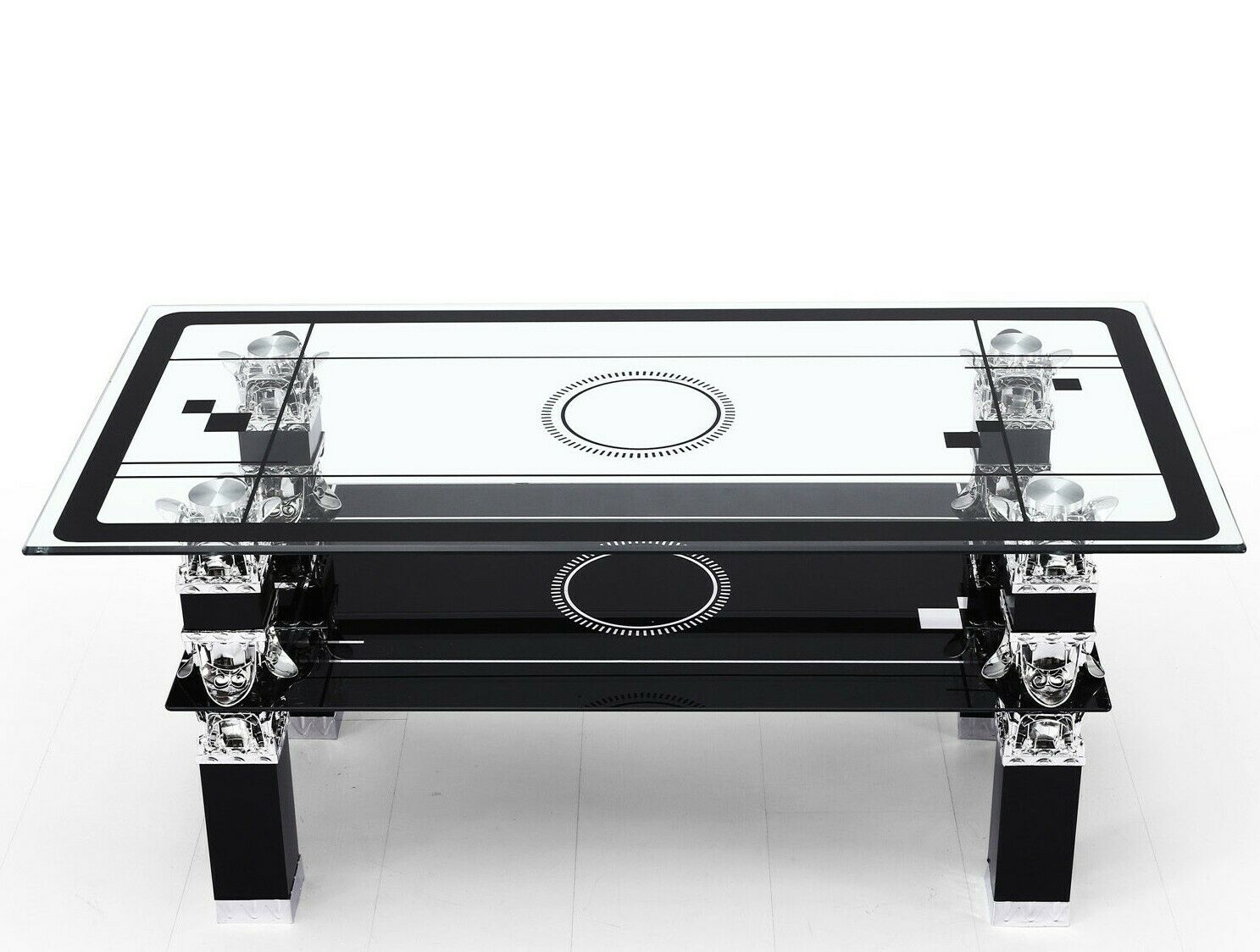 Lux Coffee Tables BlackWith Shelf Rectangle Modern Contemporary For Living Room