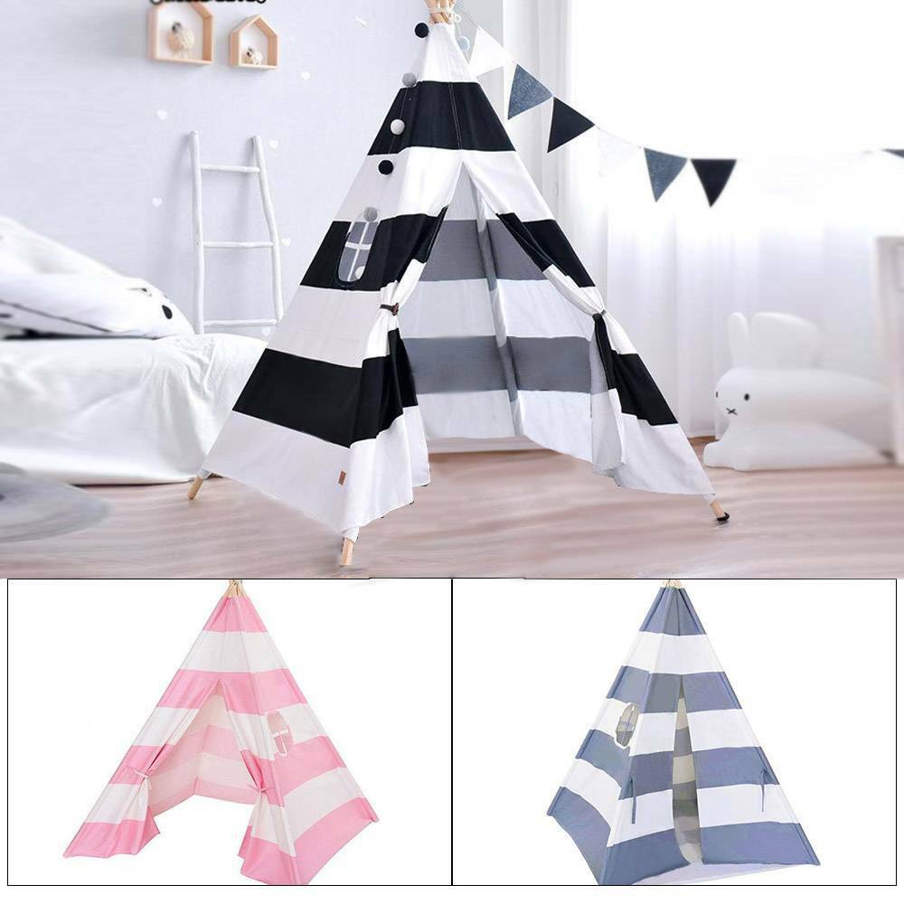 Cotton Canvas Kids Teepee Tent Childrens Wigwam Indoor Outdoor Play House Large