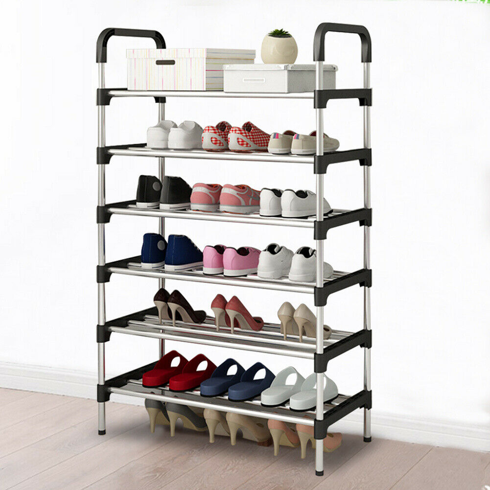 3/4/5/6 Tier Extra Large Shoe Rack Space Saving Storage Organiser Shelf Entryway