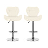 2× Cream Bar Stools Swivel Kitchen Breakfast Bar Stool Chair PU Leather Gas Lift