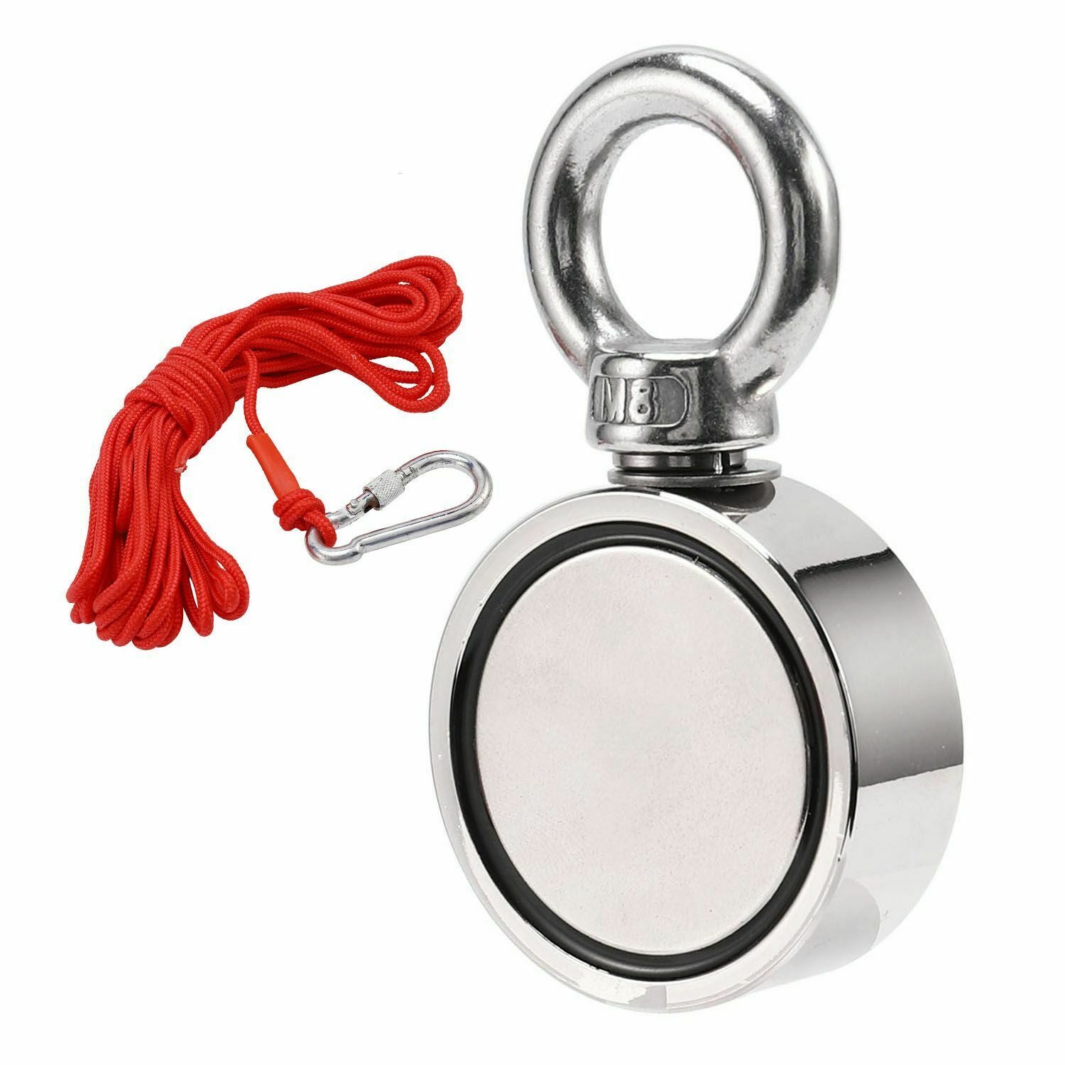 90kg-500kg Double Sided Large Powerful Neodymium Magnet Fishing & 10m Rope Set