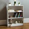 Cambridge 3 Tier Low Bookcase Display Shelving Storage Unit Wood Stand Shelves