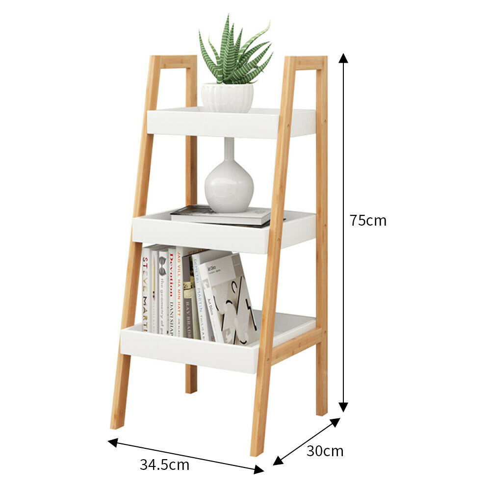 3/4/5Tier Wooden Organizer Bookcase Bookshelf Shelving Storage Rack Corner Shelf
