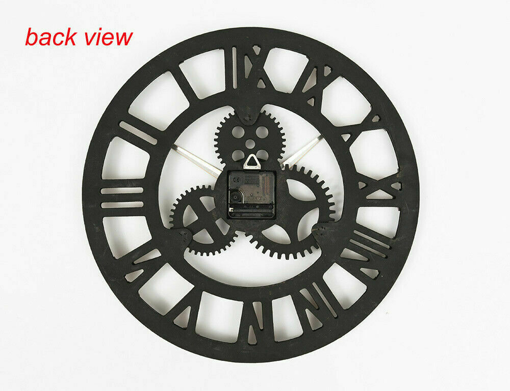 60CM LARGE ROMAN NUMERALS SKELETON WALL CLOCK BIG GIANT OPEN FACE ROUND DECOR YY