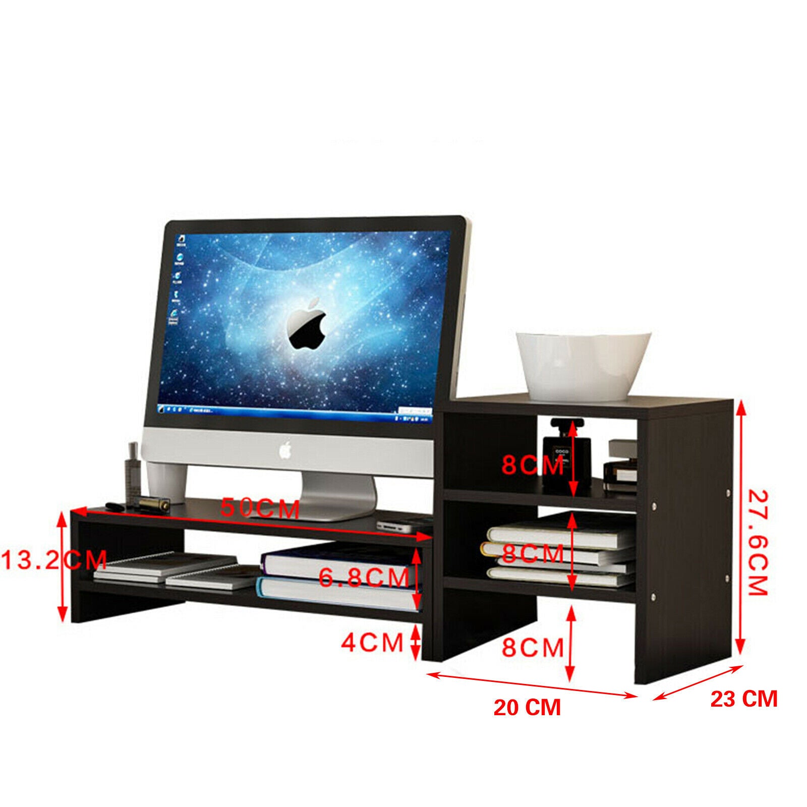 Desktop PC Laptop Monitor Stand Computer Screen Riser Home Office Storage Shelf