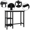 Bar Table Bistro Table MDF Metal Dining Table with 2-Tier Storage Rack Shelves