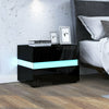 Modern LED Light High Gloss 2 or 3 Drawers Bedside Table Cabinet Nightstand Unit