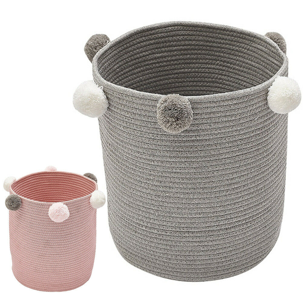 Folding Nordic Laundry Cotton Woven Washing Clothes Tidy Toys Storage Basket Bag