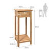Bamboo Tall Side Bedroom Living Room End Table with drawer & lower shelf