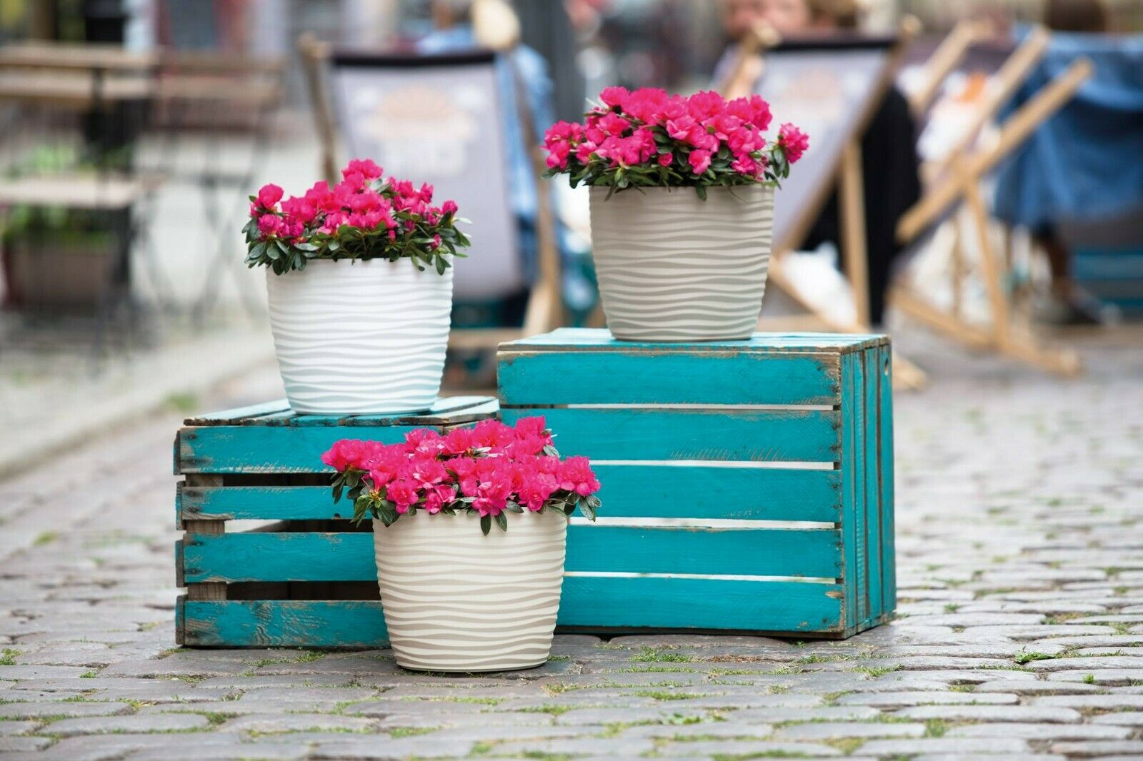 Plant Pots With Saucers Sahara Flowerpot Garden Flower Planters Indoor Stand