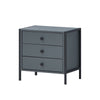 Bedside Table Cabinet Bedroom Furniture Nightstand 3 Drawer Dark Grey