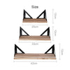 3pcs Wood Corner Wall Shelves Industrial Style Metal Shelving Shelf Storage