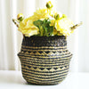 Elegant Seagrass Belly Basket Bag Garden Decor Laundry Storage Plant Pot Basket