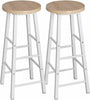 2XBreakfast Kitchen Bar Stools MDF Seat BarChairs Metal Legs Barstools HighStool