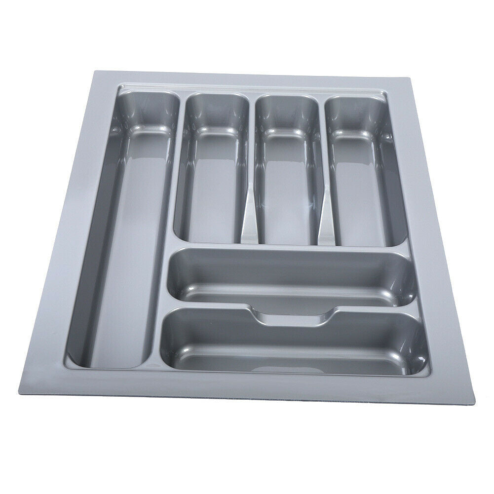 CUTLERY TRAY INSERT KITCHEN DRAWER QUALITY ABS BOX ORGANISER STORAGE GREY