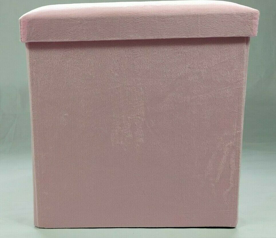Soft Velvet Diamante Ottoman Folding Storage Box Footstool Seat new colour