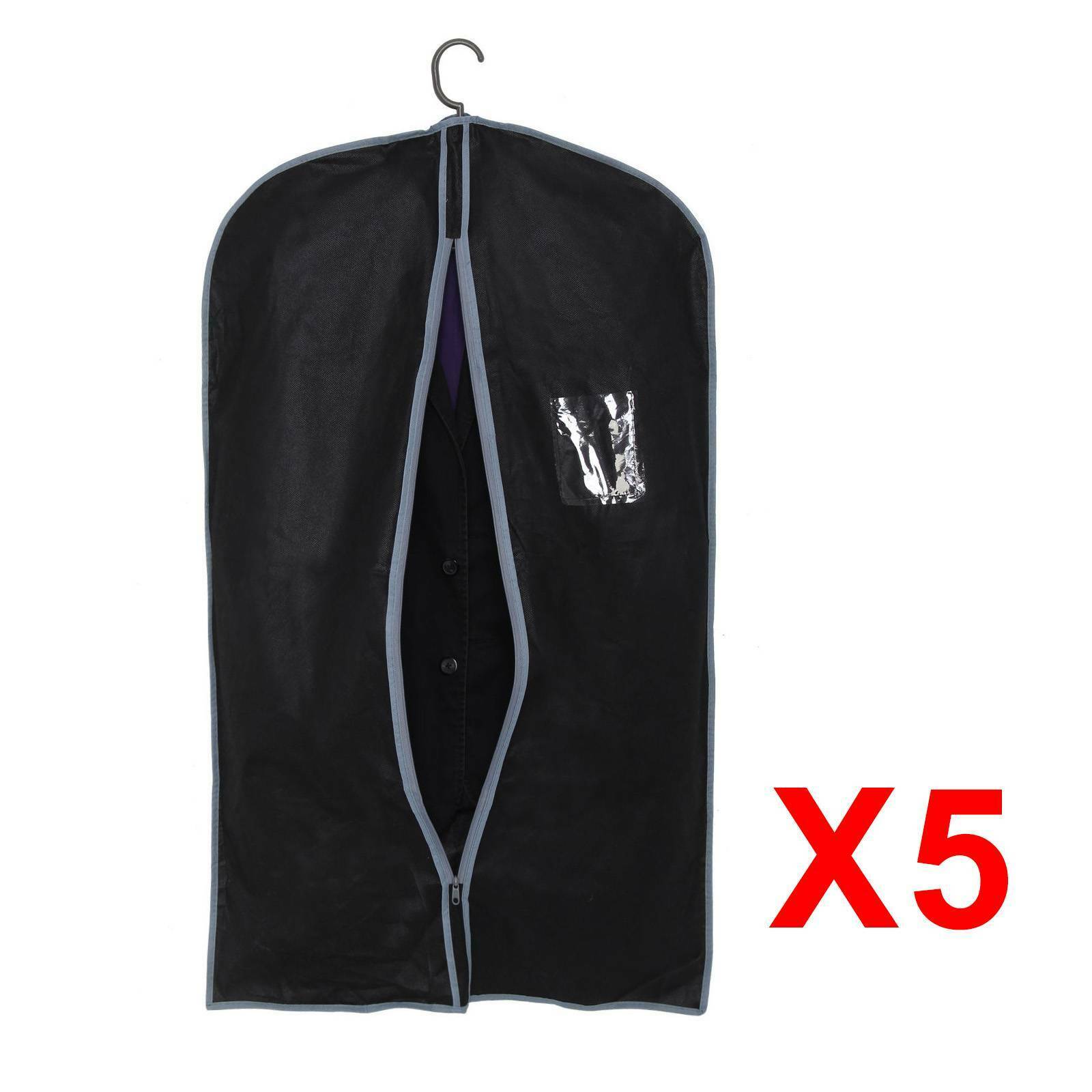 5xBreathable ZipUp Hanging Suit Dress Coat Garment Bag Clothes Cover Dustproof A