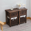 2x Retro Rustic Bedside Cabinet Industrial Nightstand Side Table Storage Drawer