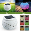 CERAMIC STONE COLOUR CHANGING LED SOLAR POWER LIGHT TABLE GARDEN OUTDOOR LAMP UK (DS-CLS)