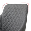 2× Retro Dining Chairs Grey PU Faux Leather Luxury Padded Seat Home Restaurant