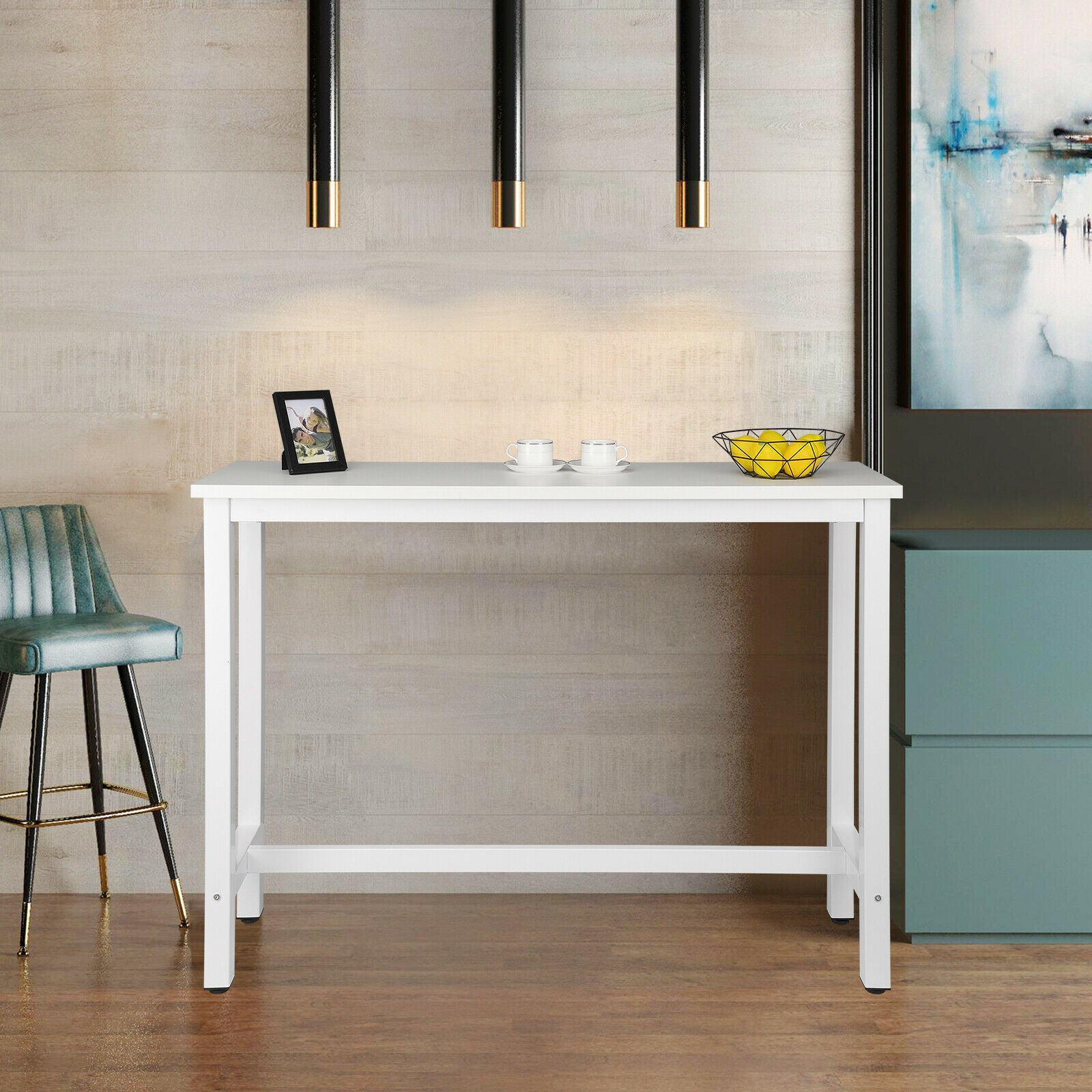 Bar Table Breakfast Kitchen Dining Room Restaurant Coffee Public Table MDF Metal