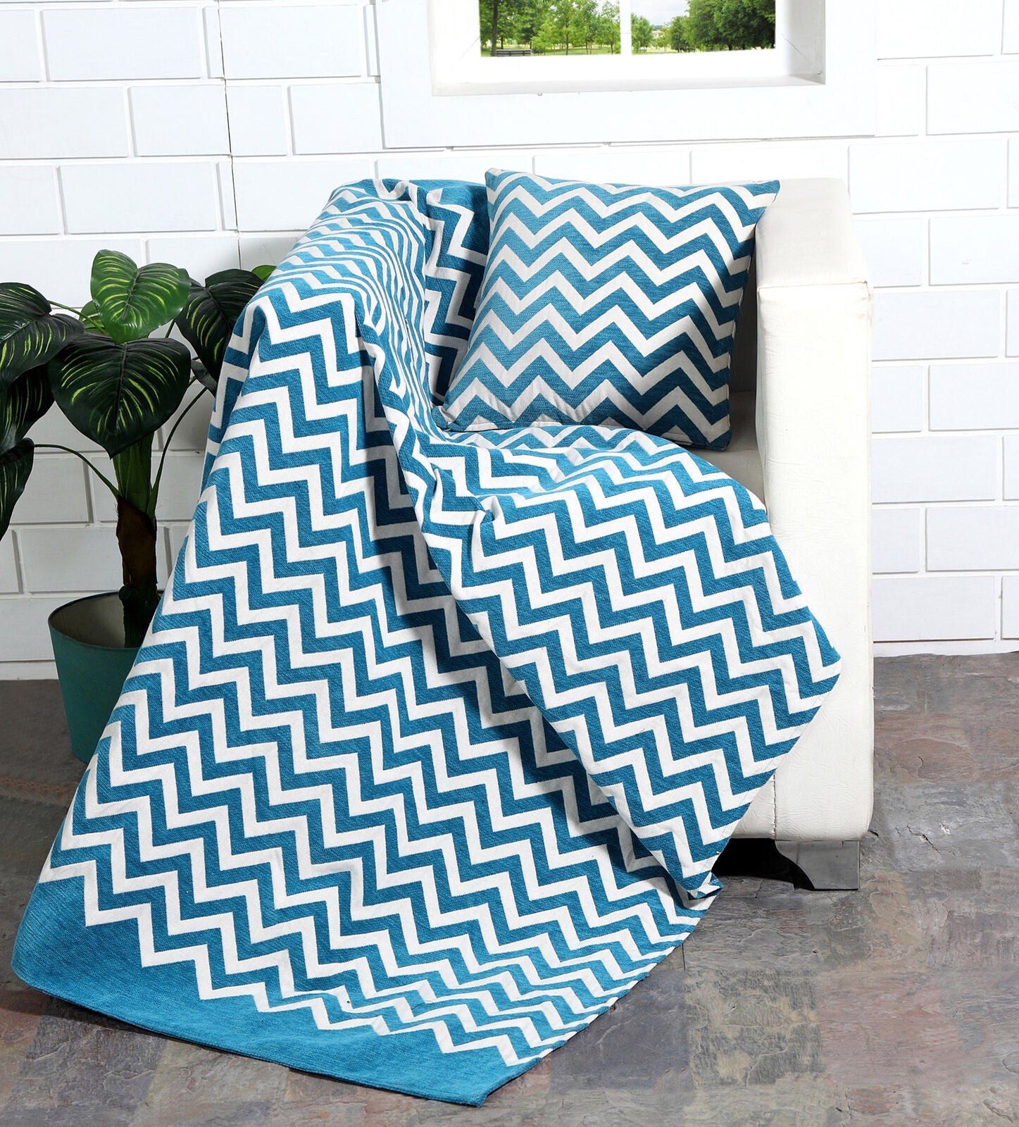 Luxury Chenille Chevron Sofa Throw Arm Chair Covers Single-130x 170cm, 3 Colours