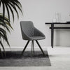 2× Retro Dining Chairs Grey PU Faux Leather Luxury Padded Seat Home Restaurant