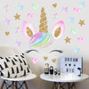 HIGH QUALITY UNICORN HEAD Wall Stickers Rainbow Decor Cute Pink Nursery Kid Room