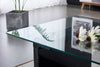 Modern Clear Glass Top with Black Shelf & Black High Gloss Coffee Table Home