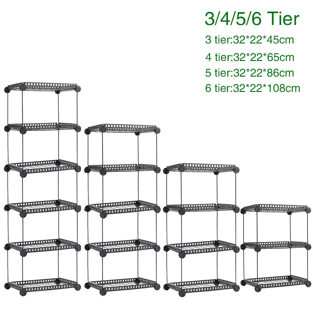 3/4/5/6Tier Wire Metal Shelving Flower Shelf Plant Display Rack Planter Pot Rack