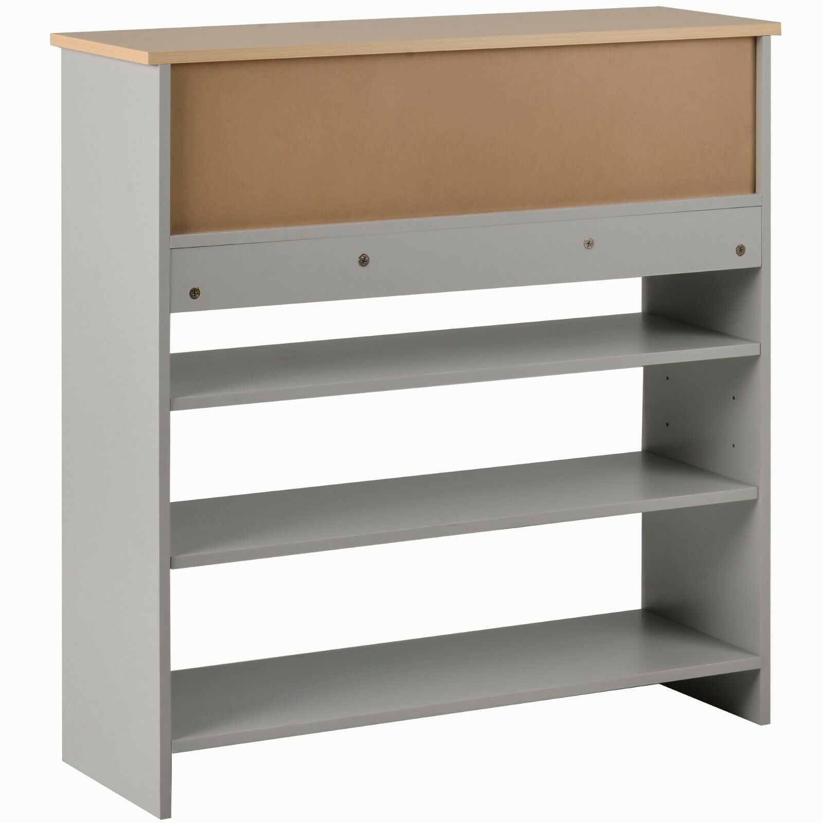 Wooden Side Cabinet 3 Tier Shoe Storage Cabinet Freestanding with Moveable Shelf