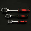 3 PIECE RATCHET SET 1/4" 1/2"& 3/8" DRIVE WRENCH HANDLE SOCKET WRENCH # 9/10/11