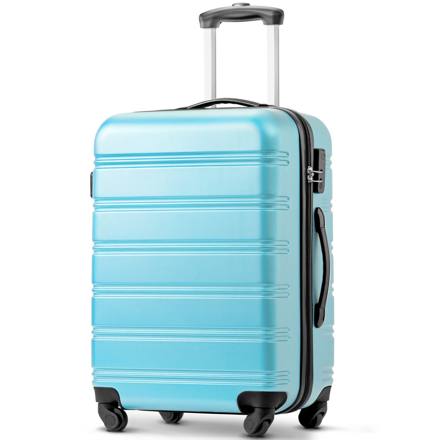 20 24 28 Inch Suitcase Set Large Hard Shell Cabin Hand Travel Luggage ABS Blue