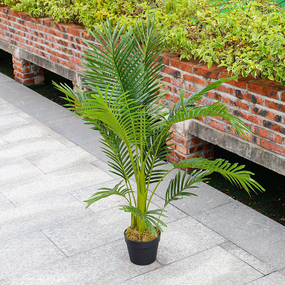 90cm Artificial Palm Tree with Pot Green Fake Plant Indoor Outdoor Home Office