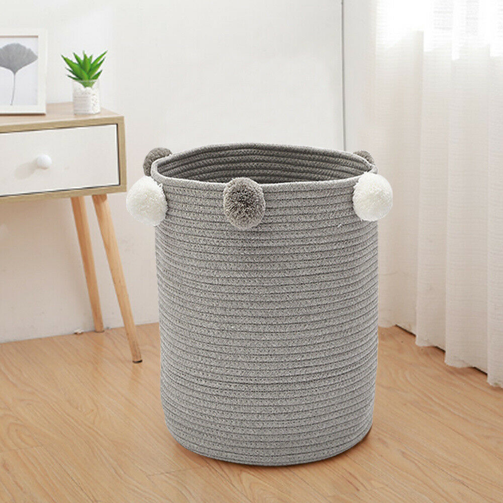 Folding Nordic Laundry Cotton Woven Washing Clothes Tidy Toys Storage Basket Bag