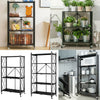3/4/5 Tier Kitchen Storage Shelf Foldable with Wheels Living Room Organizer Rack