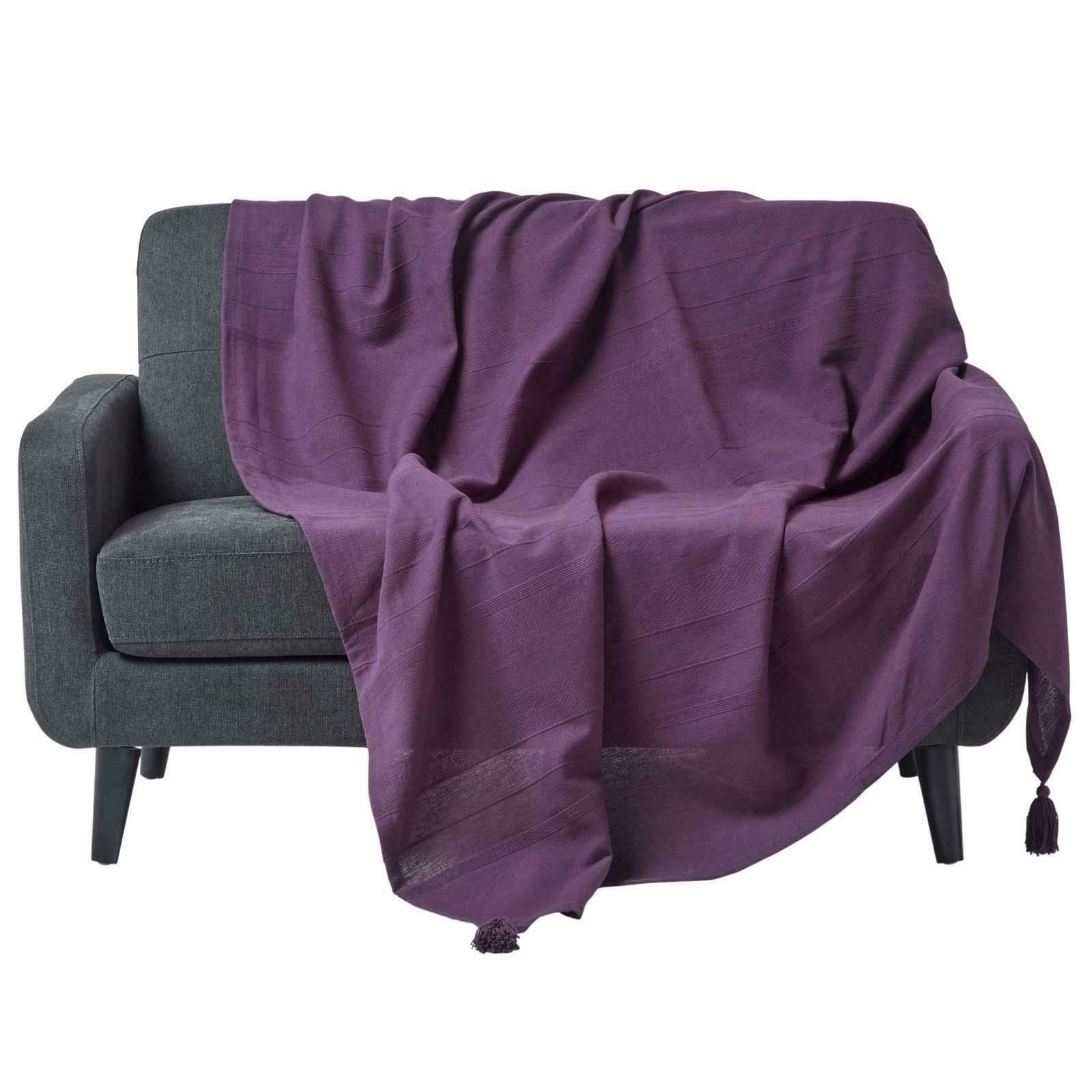 Extra Large Cotton Throws for Sofas Settee Bedspread Bed Covers Blankets