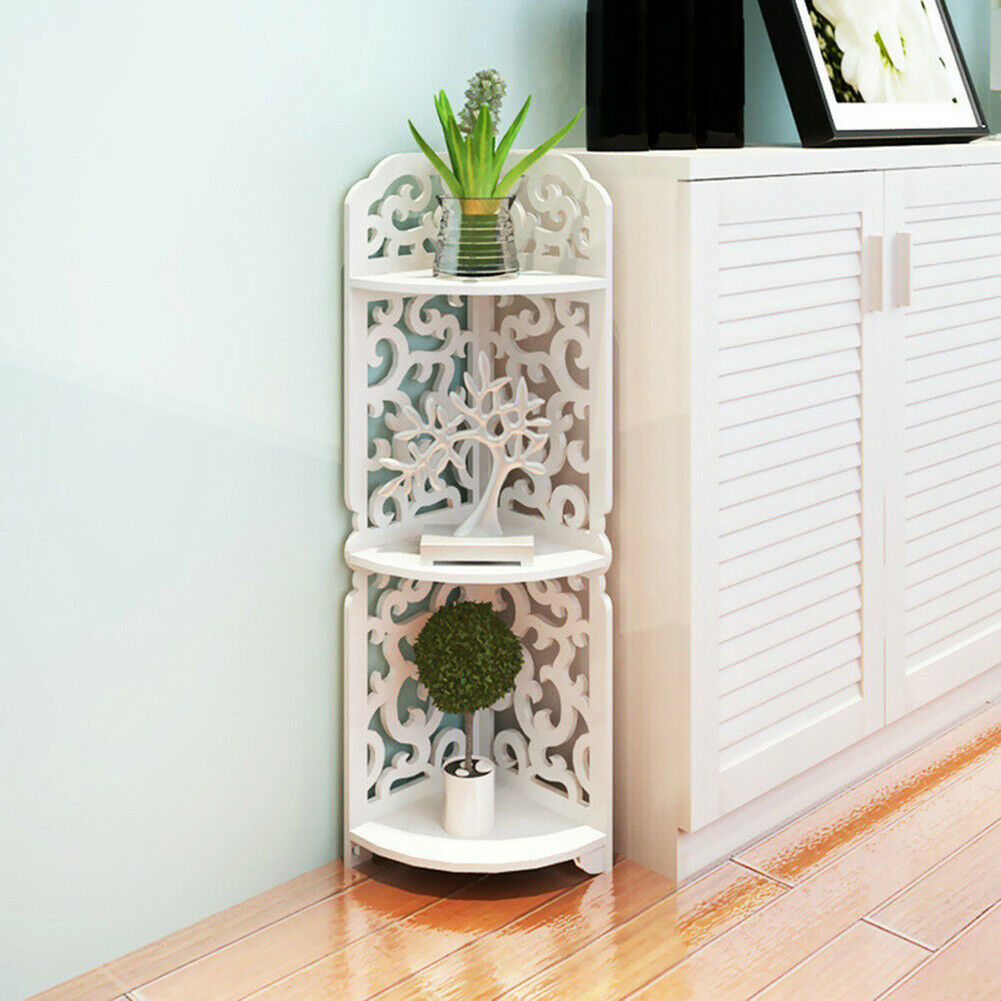 3 Tier Plant Stand Flower Pot Display Hollow Shelf Indoor Corner Storage Rack UK