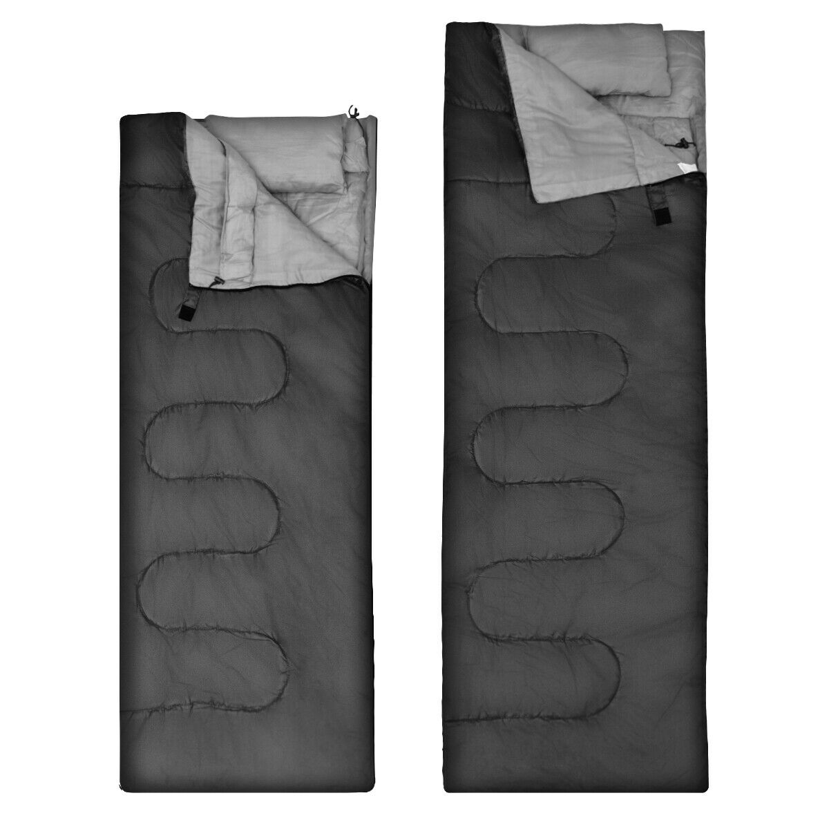 Waterproof Double Sleeping Bag Outdoor Camping Single Convertible W/ Pillows&Bag