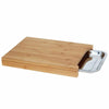 Bamboo Wooden Chopping Board with Stainless Steel Tray Cutting Dicing UK Kitchen