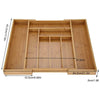 Extendable Bamboo Cutlery Tray For Kitchen Drawer Insert Space Saving Storage