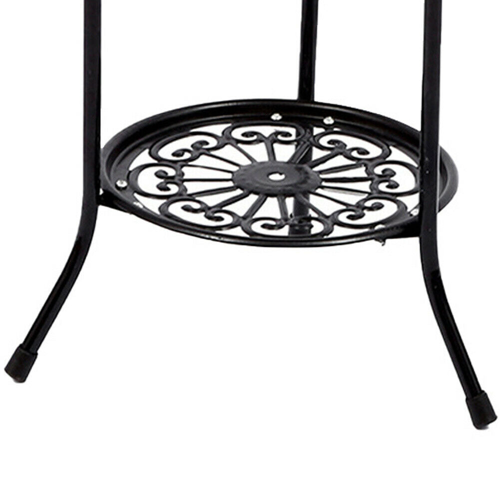 Plant Stand 2 Tier Metal Flower Pots Holder Rack Display Shelf Indoor Outdoor