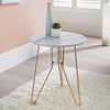 Marble Top Side Table with Gold Metal Legs Vintage Lounge Living Room