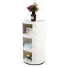 3 Tier Round Bedside Cabinet Slide Drawer Storage Unit ABS Cupboard Bathroom