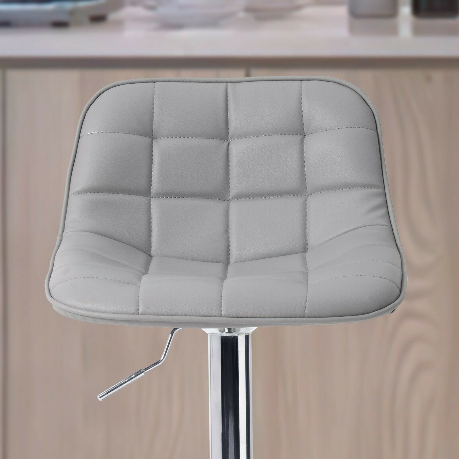 2×Bar Stools Leather / Velvet Chairs Breakfast Chair Swivel Gas Lift Adjustable