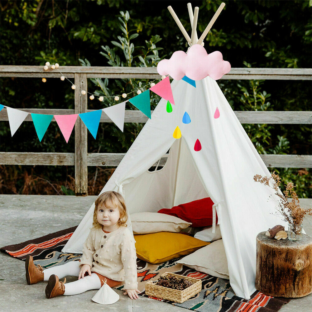 Cotton Canvas Kids Teepee Tent Children Wigwam Indoor Outdoor Play