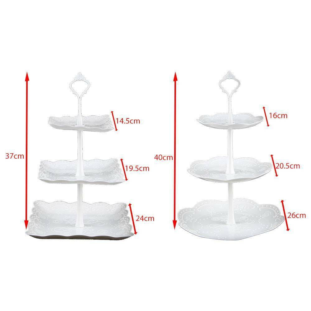 3 Plastic Tier Cake Stand Afternoon Tea Wedding Plate Party Tableware Display