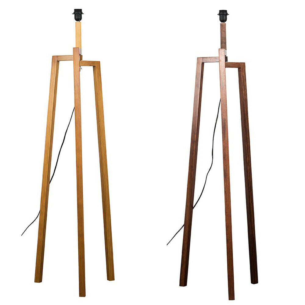 Wooden Tripod Floor Lamp Large Modern Living Room Lamp Light / Dark Wooden Base
