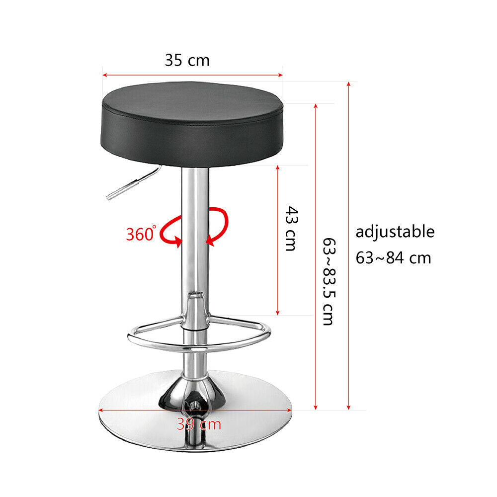 2pcs Bar Stools Swivel Gas Lift Kitchen Breakfast Hub Restaurant Bar Round Stool