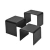 Set of 3 Glass Nest of Side Tables for Cafe Home Tea Coffee Curved Glass Table